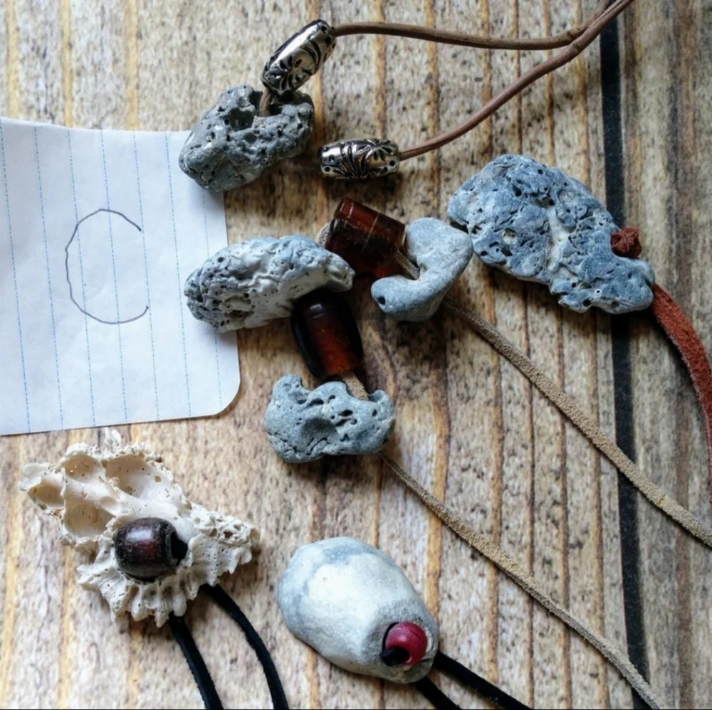 Lot 5 beachy Necklaces handmade seashells C ocean boho